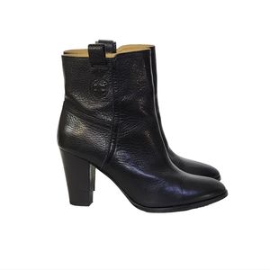 Polo Ralph Lauren LXVII Crest Rare Peebled Leather Heeled Ankle Boots Size 8.5